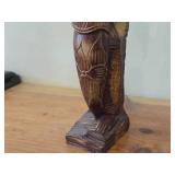 Lot of (2) Vintage African theme Handcrafted Wood Carving Sculptured Figurines