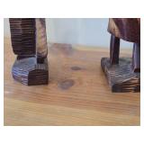 Lot of (2) Vintage African theme Handcrafted Wood Carving Sculptured Figurines