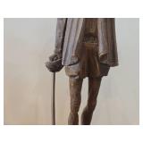 Vintage 14' Don Quixote theme Hand carved Wood Figurine by Ouro Artesania (Spain)