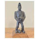 8 1/4' Coal Miner theme Hand carved Hand painted Wood Collectible Figurine