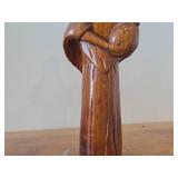 9 1/2' Woman Carrying a Jug theme Hand carved Wood Figurine