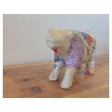 Vintage Kimekomi Patchwork Figurine of a Polar Bear in Traditional Japanese Craft From Edo Period