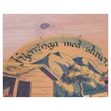 Vintage 10' Traditional Folk Song KjerringaMed Staven - The Old Woman with the Staff theme Wood Decorative Plate (Norway)