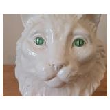Vintage Italian Majolica Cat theme Pottery Collectible Dish (Signed) by Meiselmen Imports (Italy)