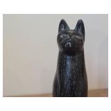 8 1/2' Cat theme Hand carved Kissi Soapstone Figurine
