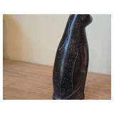 8 1/2' Cat theme Hand carved Kissi Soapstone Figurine