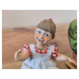 Lot of (2) Shelf Sitter Figurines by Candy Design (Norway) - Young Girl Reading a Book Made of Resin, Girl on a Shelf - Made by Carl Larson