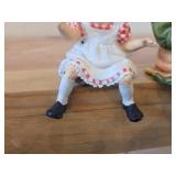 Lot of (2) Shelf Sitter Figurines by Candy Design (Norway) - Young Girl Reading a Book Made of Resin, Girl on a Shelf - Made by Carl Larson