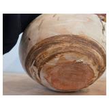 Vintage Handmade Clay Tea Pot with Bamboo Handle