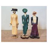 Lot of (3) Figurines - by Stacy Bums The Latest Thing Collection - titled  Afternoon Stroll, Fabulous Folds, Contemporary Grace