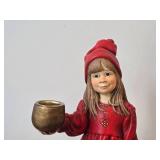 10 1/2' Genuine Norwegian Design Figurine Apple Girl by Carl Larson for Candy Design (Norway)