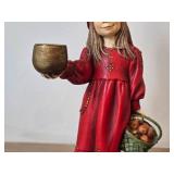 10 1/2' Genuine Norwegian Design Figurine Apple Girl by Carl Larson for Candy Design (Norway)