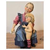 7' Porcelain Figurine of Woman Bathing a Child by Candy Design (Norway)