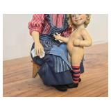 7' Porcelain Figurine of Woman Bathing a Child by Candy Design (Norway)