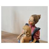 7' Porcelain Figurine of Woman Bathing a Child by Candy Design (Norway)