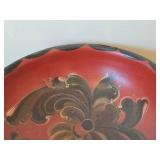 Vintage Hand painted Norwegian Rosemaling Folk Art style - Bowl, Trinket Box, Apple Shaped Trinket Box