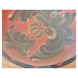 Vintage Hand painted Norwegian Rosemaling Folk Art style - Bowl, Trinket Box, Apple Shaped Trinket Box