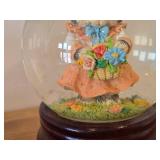 Water Globe Music Box - Cat in Dress with Flowers (Taiwan)