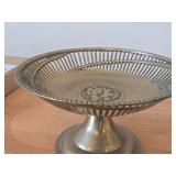 Vintage Asian Brass Pedestal Bowl Mid 20th Century style (Korea)