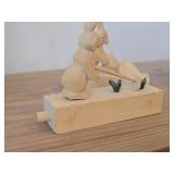 Lot of (2) Vintage Russian Bogorodsk Hand carved Wooden Toys