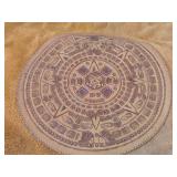 Handcrafted Soft-Sided Leather Mexican Tote Bag with Aztec Calendar Design