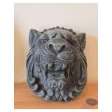 Decorative Resin Wall Plaque Featuring Roaring Lion | Medieval / Gothic style Architecture