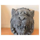 Decorative Resin Wall Plaque Featuring Roaring Lion | Medieval / Gothic style Architecture
