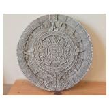 11 1/2' Decorative Reproduction of Aztec Calendar Stone AKA Stone of the Sun - Ceramic Wall Plaque