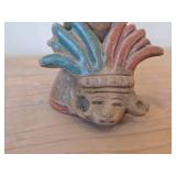 Vintage 9' Mayan Aztec Handmade Clay Pottery Flute