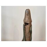 Vintage 9' Mayan Aztec Handmade Clay Pottery Flute