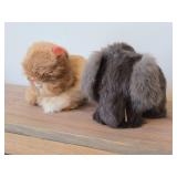 Lot of (2) Plush Toys - Kitten, Woolly Mammoth with Leather Ears and Tusks