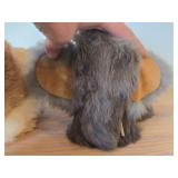 Lot of (2) Plush Toys - Kitten, Woolly Mammoth with Leather Ears and Tusks