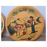 Lot of (6) Vintage 6' Norwegian Collectible Decorative Plates Featuring Traditional Folk Art (Norway)