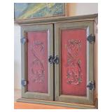 Wooden Wall Cabinet 2-door/2-drawer/3-shelf / Norwegian Rosemaling style / 21' wide x 7 1/2' deep x 21' tall