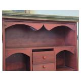 Wooden Wall Cabinet 2-door/2-drawer/3-shelf / Norwegian Rosemaling style / 21' wide x 7 1/2' deep x 21' tall