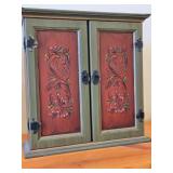 Wooden Wall Cabinet 2-door/2-drawer/3-shelf / Norwegian Rosemaling style / 21' wide x 7 1/2' deep x 21' tall