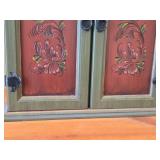 Wooden Wall Cabinet 2-door/2-drawer/3-shelf / Norwegian Rosemaling style / 21' wide x 7 1/2' deep x 21' tall