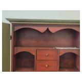 Wooden Wall Cabinet 2-door/2-drawer/3-shelf / Norwegian Rosemaling style / 21' wide x 7 1/2' deep x 21' tall
