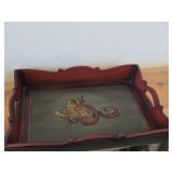 Wooden Serving Tray by Bebe® (Norway) / Norwegian Rosemaling style / 16' x 12' x 2 1/2'