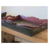 Wooden Serving Tray by Bebe® (Norway) / Norwegian Rosemaling style / 16' x 12' x 2 1/2'