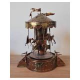 Vintage 10' Rainbow Copper Merry-Go-Round Carousel Horse Music Box