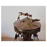 Vintage 10' Rainbow Copper Merry-Go-Round Carousel Horse Music Box