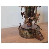 Vintage 10' Rainbow Copper Merry-Go-Round Carousel Horse Music Box
