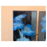 Lot of (2) Vintage 1980's Fiber Optic Color Changing Flower Table Lamps with Music Box Base