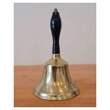 Vintage 9' Brass Hand Bell with Black Wooden Handle
