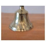 Vintage 9' Brass Hand Bell with Black Wooden Handle
