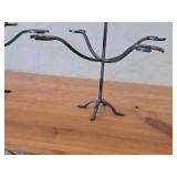 Lot of (2) Blacksmith Forged Metal Cocktail Tree Stand (Holds up to 8 Glasses)