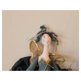 Enchanted Forest 15' Pastel Tabletop Gnome (Metal) + 22' Handmade Decorative Fairy Doll / Ballerina (Cloth)