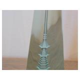 Vintage Japanese Cut Crystal Art Glass Pyramid Obelisk Sculpture