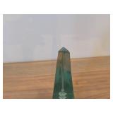Vintage Japanese Cut Crystal Art Glass Pyramid Obelisk Sculpture
